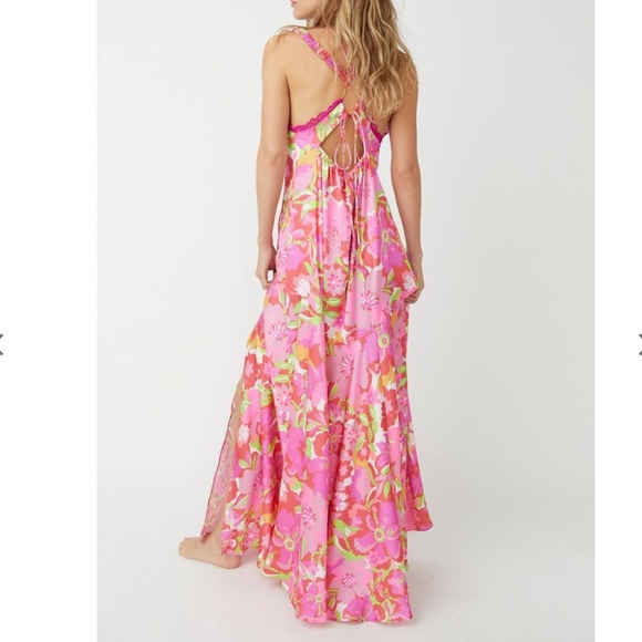Super rare Free People all in Blooms maxi dress /slip - Picture 3 of 10